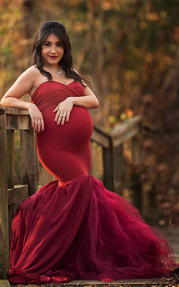 Mermaid Trumpet Sleeveless Empire Maternity Dress