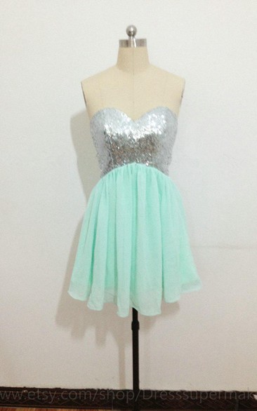 Mini Chiffon Dress With Sequins