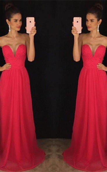 Newest Sweetheart A-line Prom Dress Sweep Train