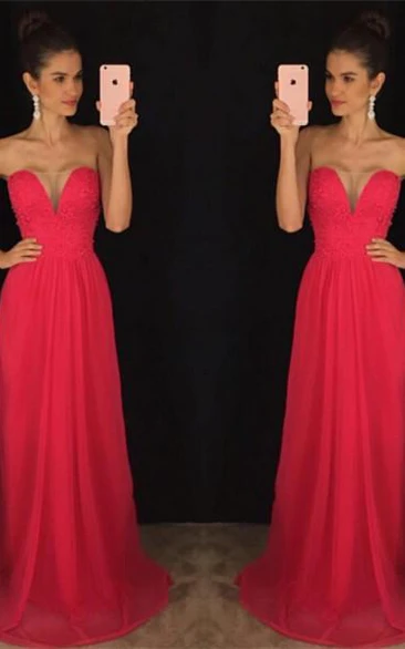 Newest Sweetheart A-line Prom Dress Sweep Train