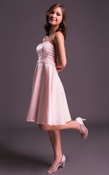 A-Line Sleeveless Sweetheart Mini Prom Dress