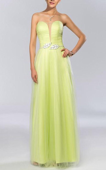 Unique Sweetheart Beading Floor Length Prom Dress