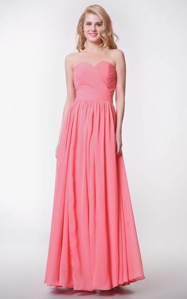 Sleeveless Ruched Long Chiffon Convertible Dress With Pleats