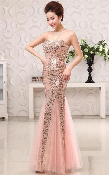 Glamorous Sequins Mermaid Sweetheart Evening Dress Zipper Sleeveless