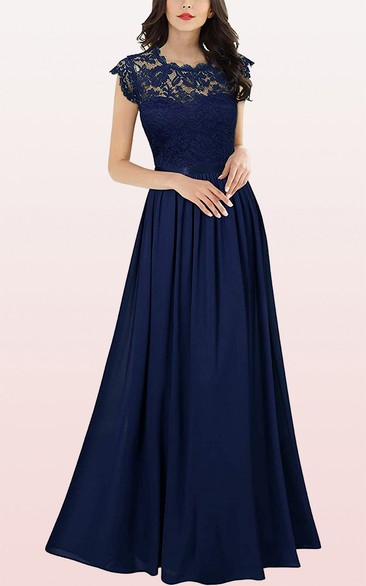 Romantic Scalloped Chiffon A Line Bridesmaid Dress With Pleats