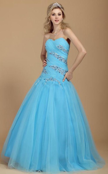 Ball Gown A-Line Sweetheart Floor-Length Beading Dasha's Prom Dress