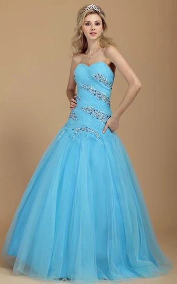 Ball Gown A-Line Sweetheart Floor-Length Beading Dasha's Prom Dress