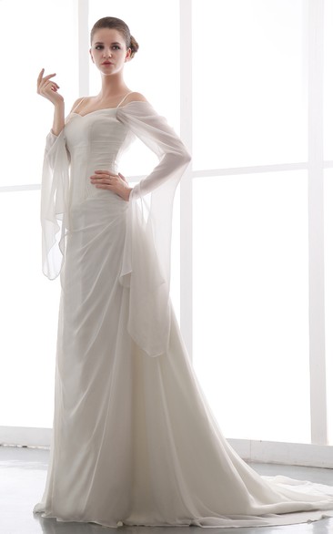 Dramatic Strapless Gown Ruched Chiffon