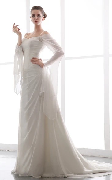 Dramatic Strapless Gown Ruched Chiffon