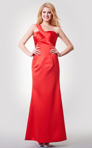 Sleeveless A-line Long Satin Dress With Bandage