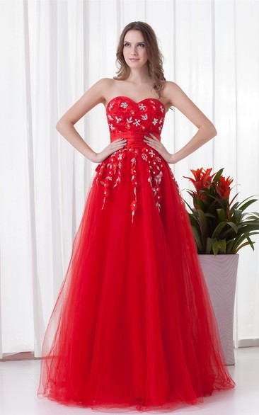 Glam Sleeveless Sweetheart Maxi Satin Net Special Occasion Dresses