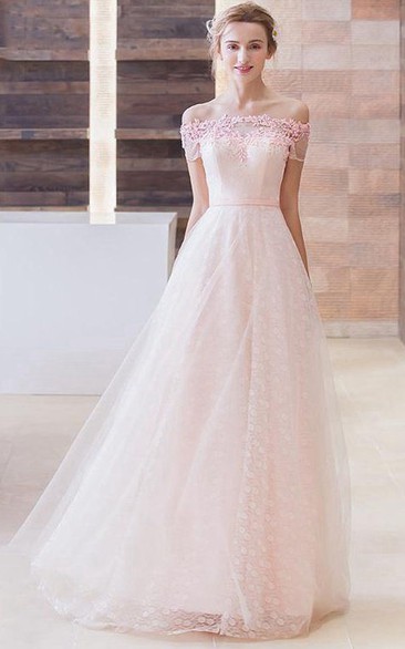 Beautiful Off The Shoulder A Line Bridesmaid Dress