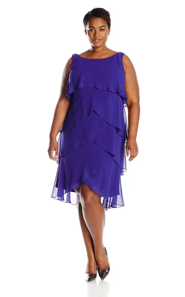 Comfortable Tiered Chiffon Short Dress With Criss Cross Tiers
