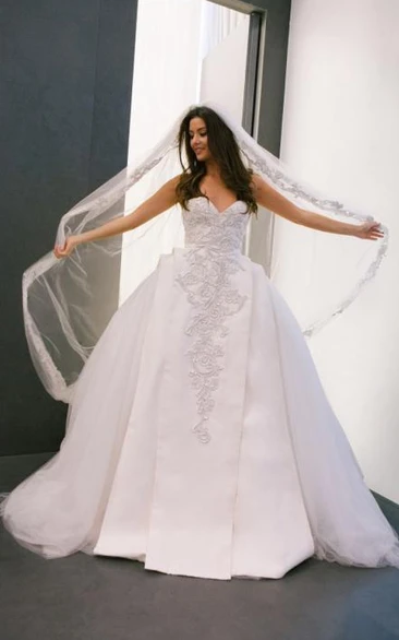 Newest Ball Gown Appliques Wedding Dress Court Train