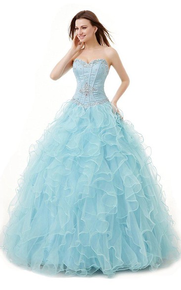 Sweetheart Ballgown With Ruffles and Sequins