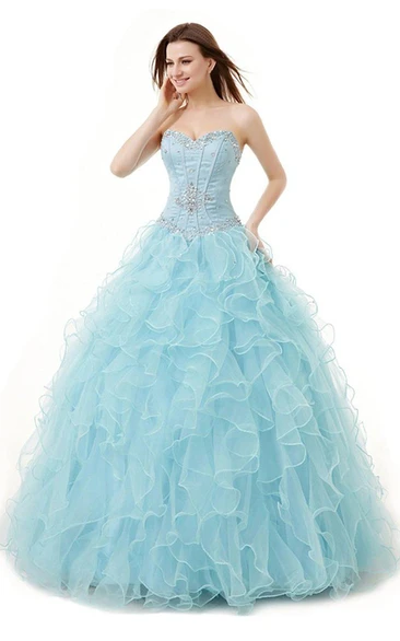 Sweetheart Ballgown With Ruffles and Sequins