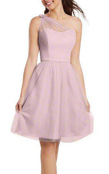 Illusion One Shoulder Chiffon A-line Bridesmaid Dress