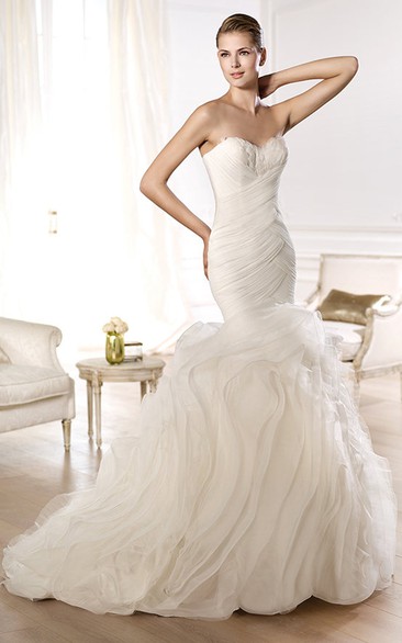 Wonderful Sweep Sweetheart Fishtail Gown