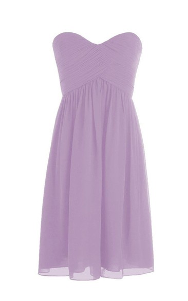 Sweetheart Short Chiffon Dress With Crisscross Ruching