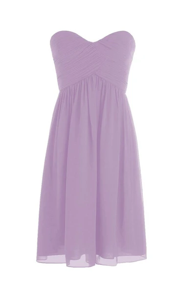 Sweetheart Short Chiffon Dress With Crisscross Ruching
