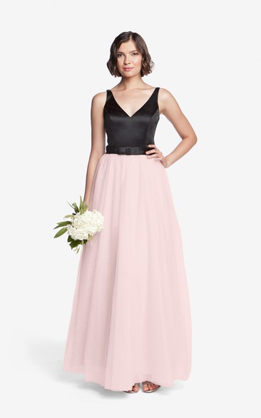 Romantic V-Neck Long Dress With Strap Back