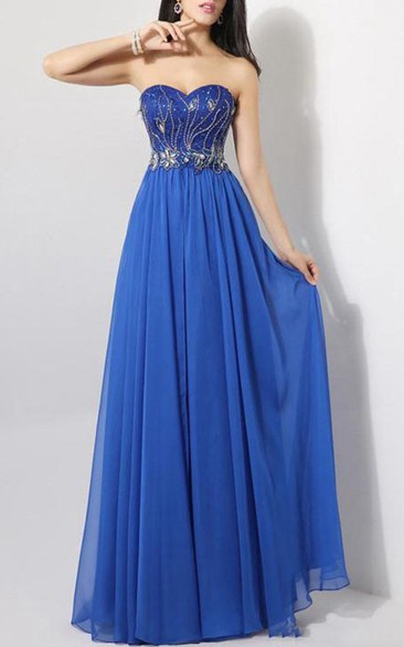 Glittering Sweetheart A-Line Full-Length Prom Dress