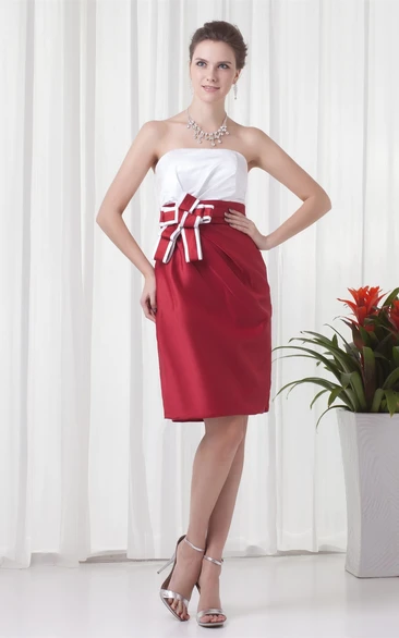 Stirring Strapless Sleeveless Bowed Midi Bridesmaid Dresses