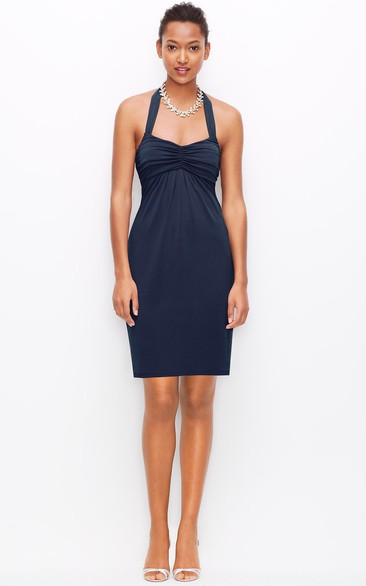 Charming Short Halter-Neck Dress With Empire Waist