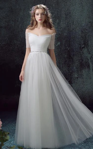 Maxi Off-The-Shoulder Lace-Up Back Lace Dress