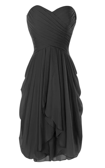Sweetheart A-line Chiffon Dress With Ruffles