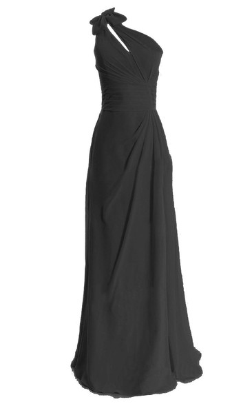 One-shoulder Long Wedding Dress With Basque Waist