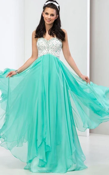 A-Line Sweetheart Sequins Long Prom Dress
