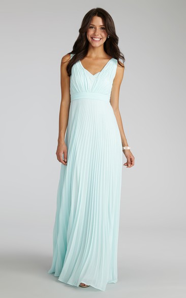 Sleeveless Charming Chiffon Dress With Pleats