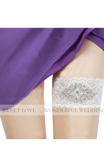 European And American Wide Beaded Lace Elastic Bridal Garter Within 16-23inch