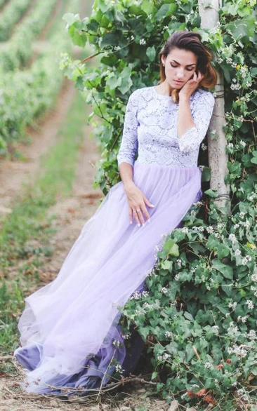 Romantic Lace And Tulle Wedding Dress With Keyhole