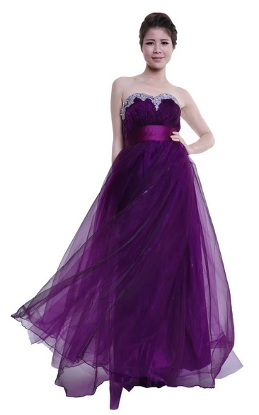 Sweetheart Empire Layered Gown With Beaded Bustline