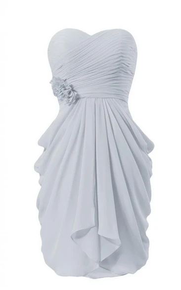 Sweetheart Short Tiered Dress With Flower