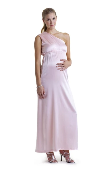 One-shoulder Long Satin Dress